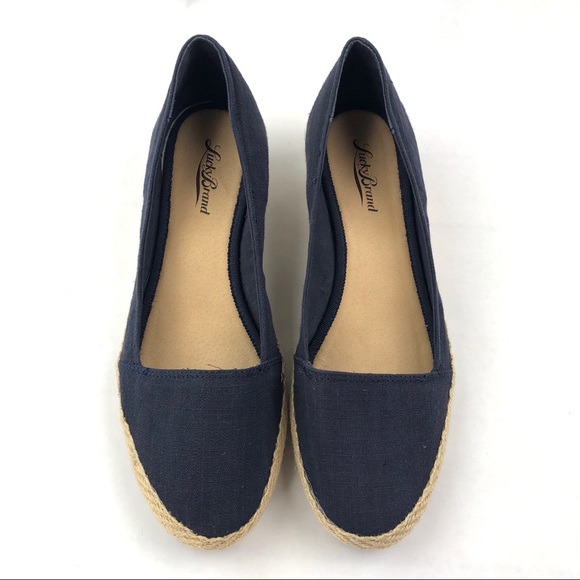 LUCKY BRAND Canvas Dark Blue Women’s Shoe Wedges - Picture 6 of 8